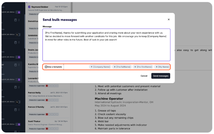 Use personalization tokens in the message editor