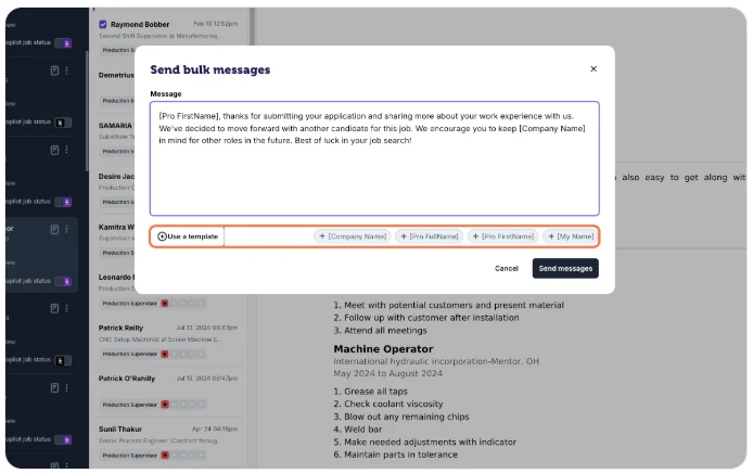 Use personalization tokens in the message editor