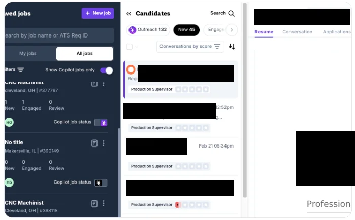 Select multiple candidates with checkboxes
