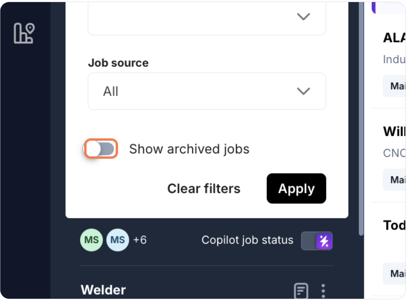 Finding and managing archived jobs