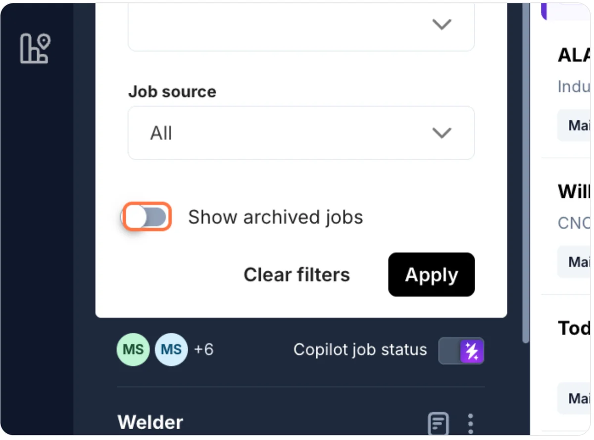 Finding and managing archived jobs