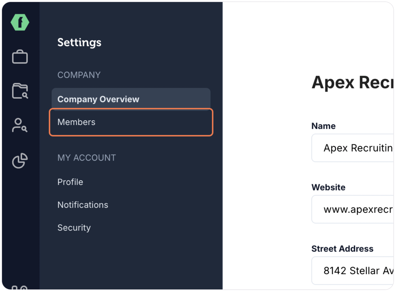 Navigate to the Members page